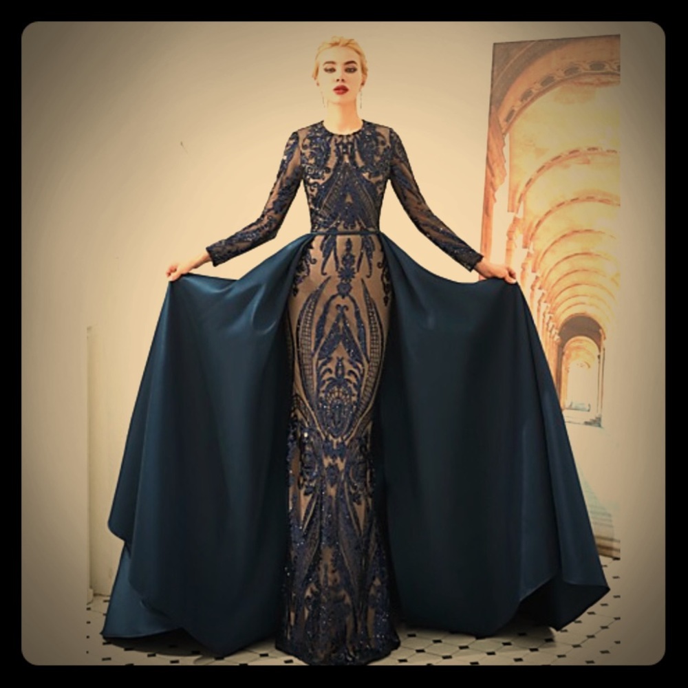 Navy blue formal gown